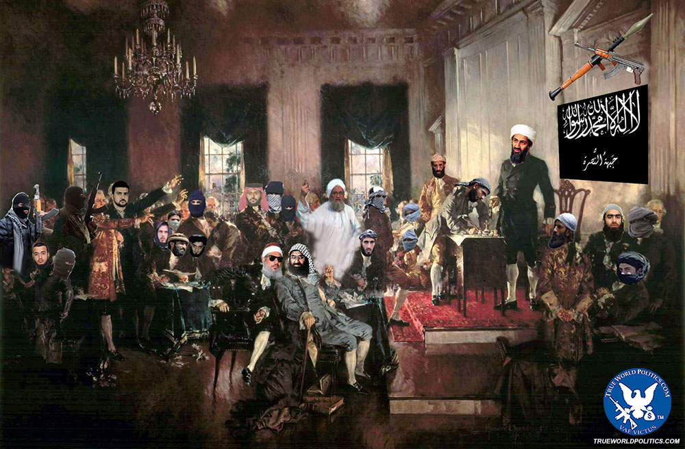 The Middle East's Version the signing of the declaration of 
				Independence